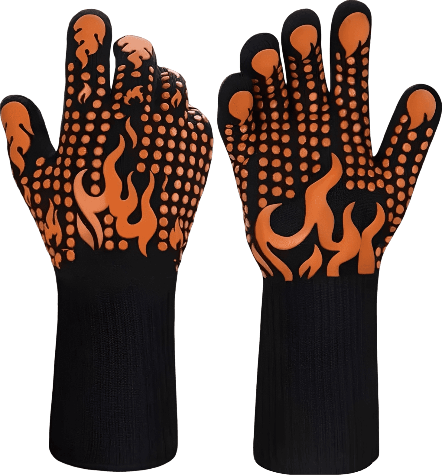 Flame-Patterned BBQ Gloves