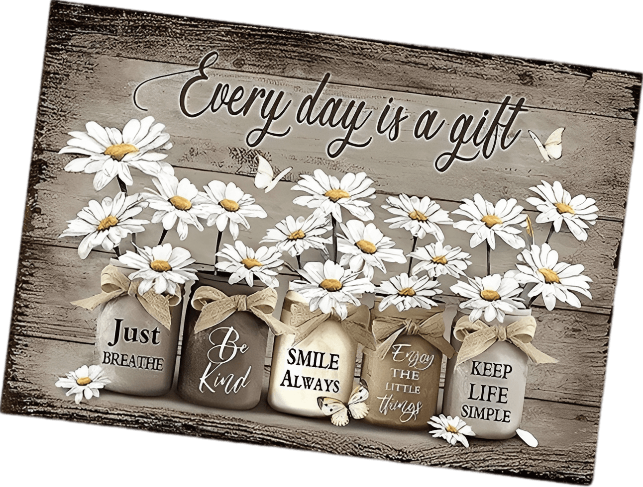 Rustic Flowers Farmhouse Canvas Wall Art