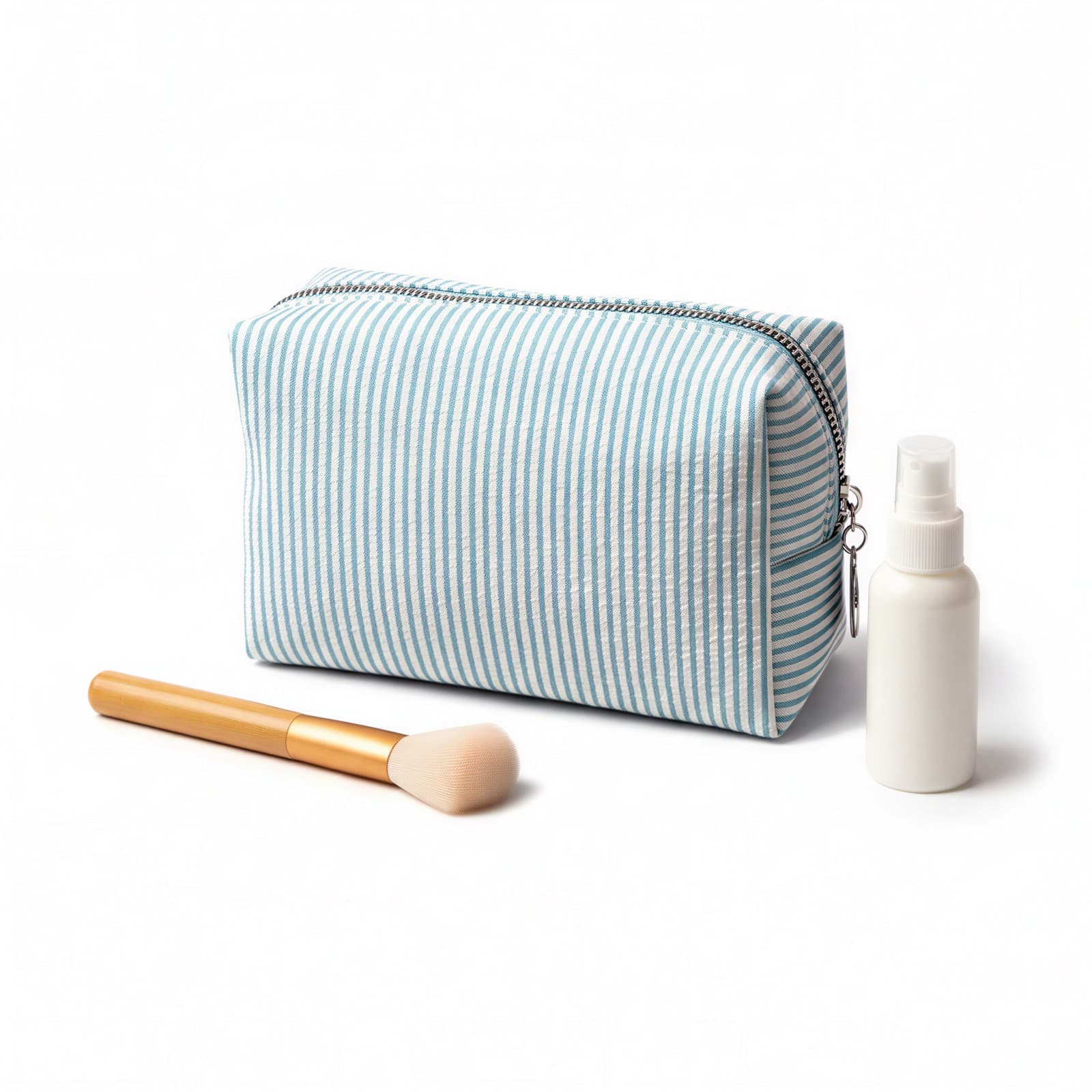 12 PCS Bulk Seersucker Makeup Bags
