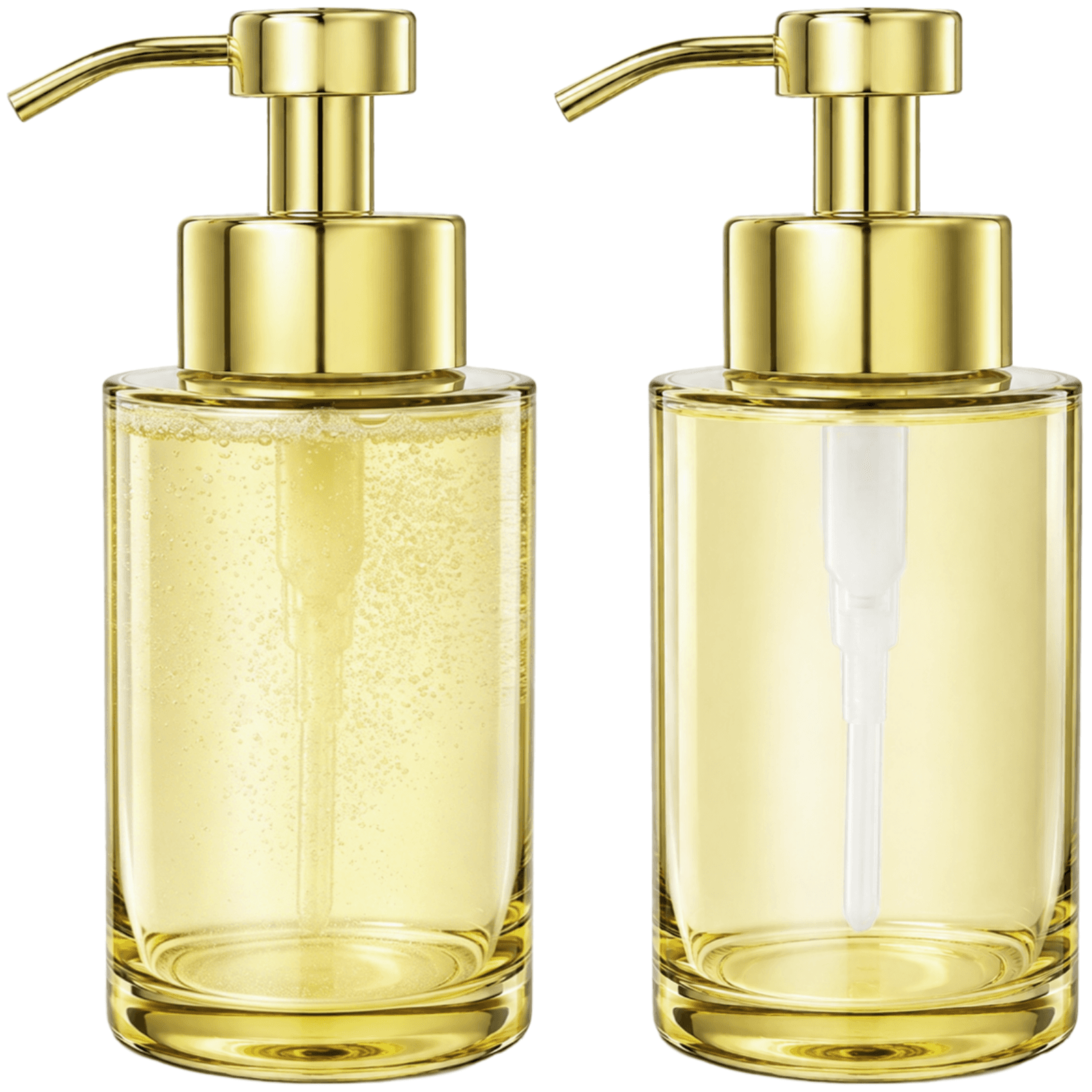 Elegant Glass Soap Dispenser with Gold Pump