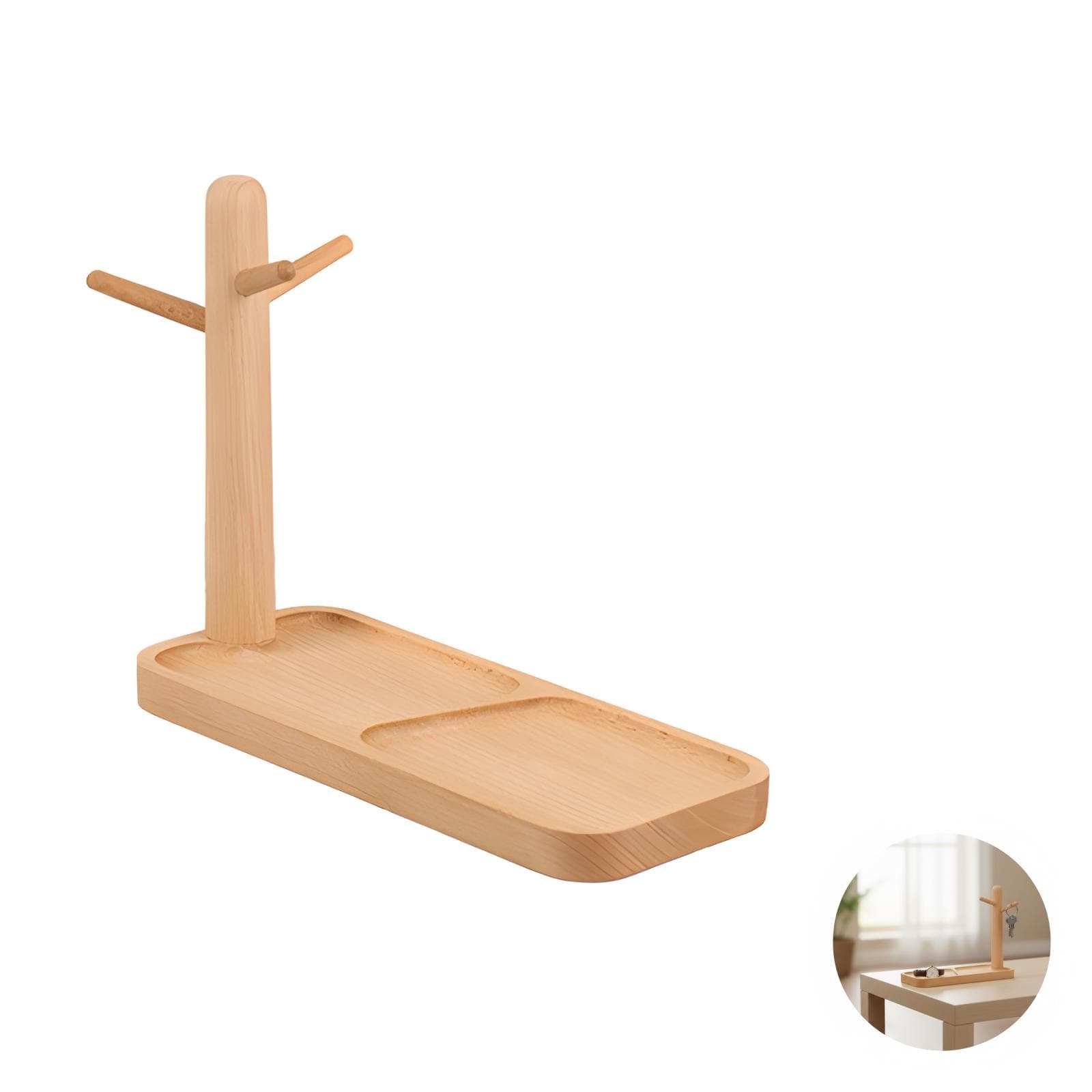 Wooden Valet Tray & Key Organizer