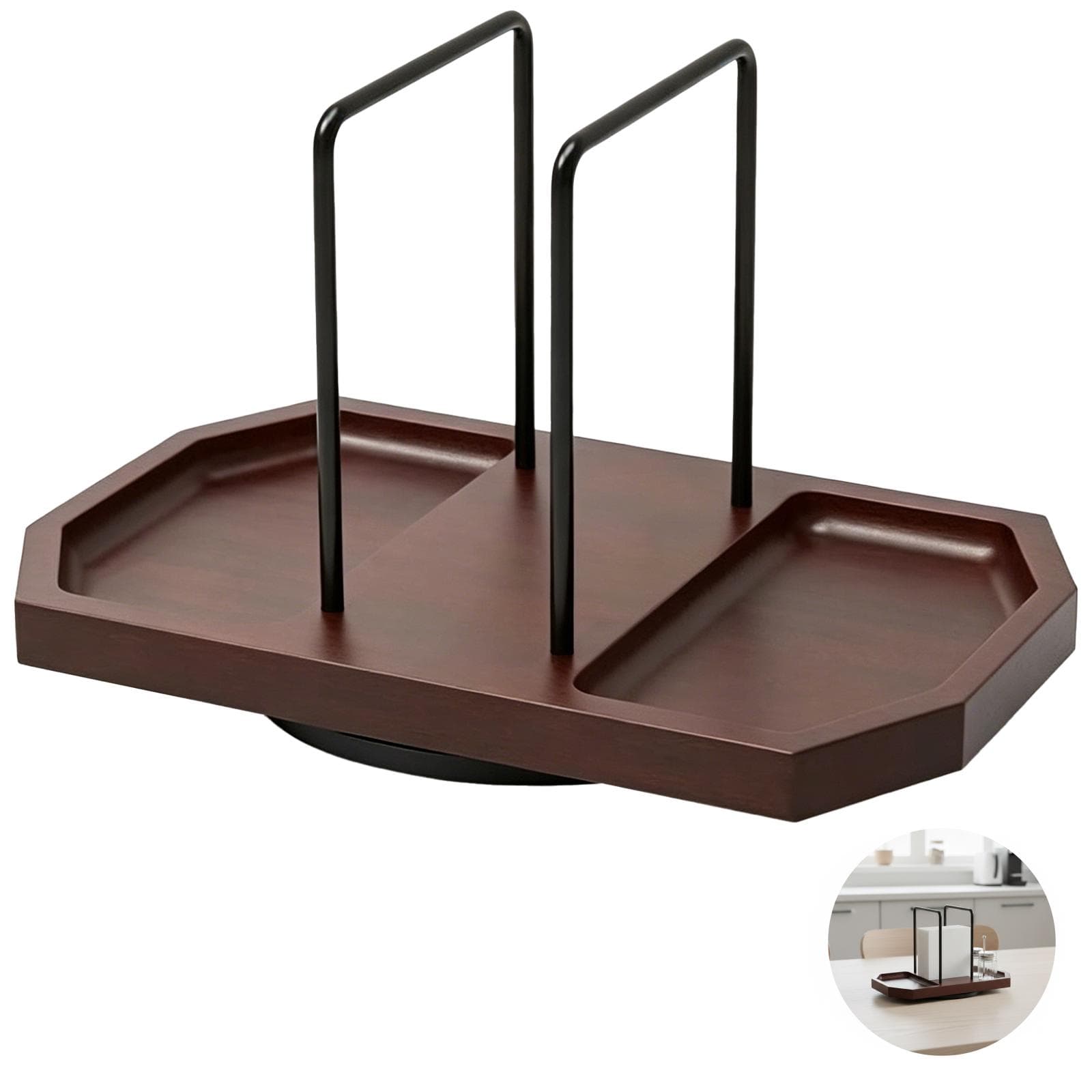 Rotating Wooden Napkin Holder