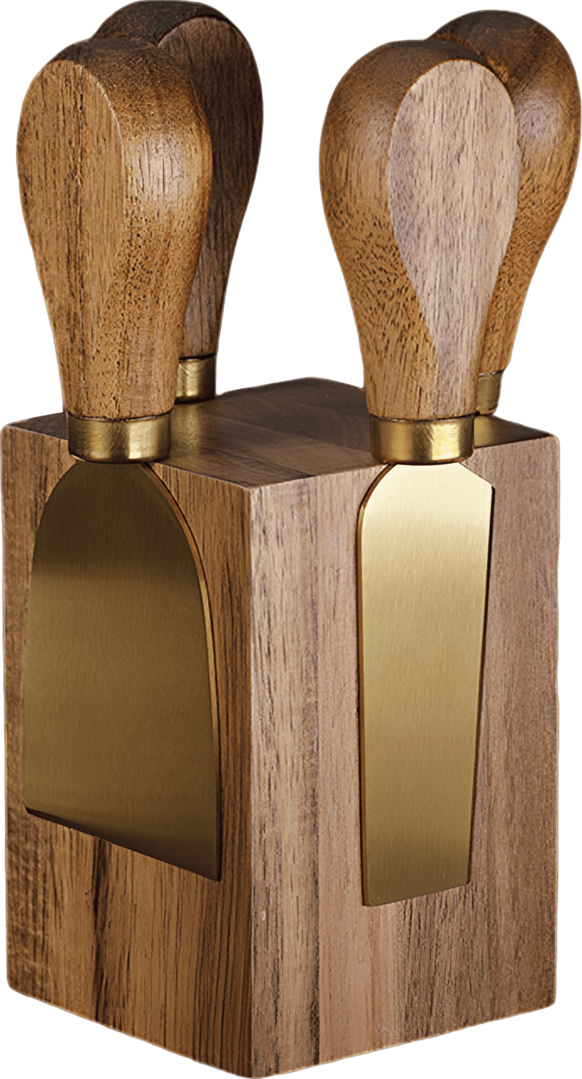 Golden-Bladed Cheese Knife Set