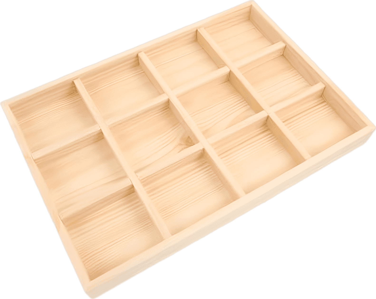 Solid Wood 12-Compartment Tray