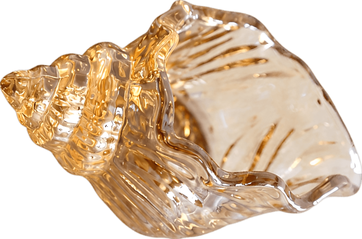 Amber Glass Seashell Candle Holder