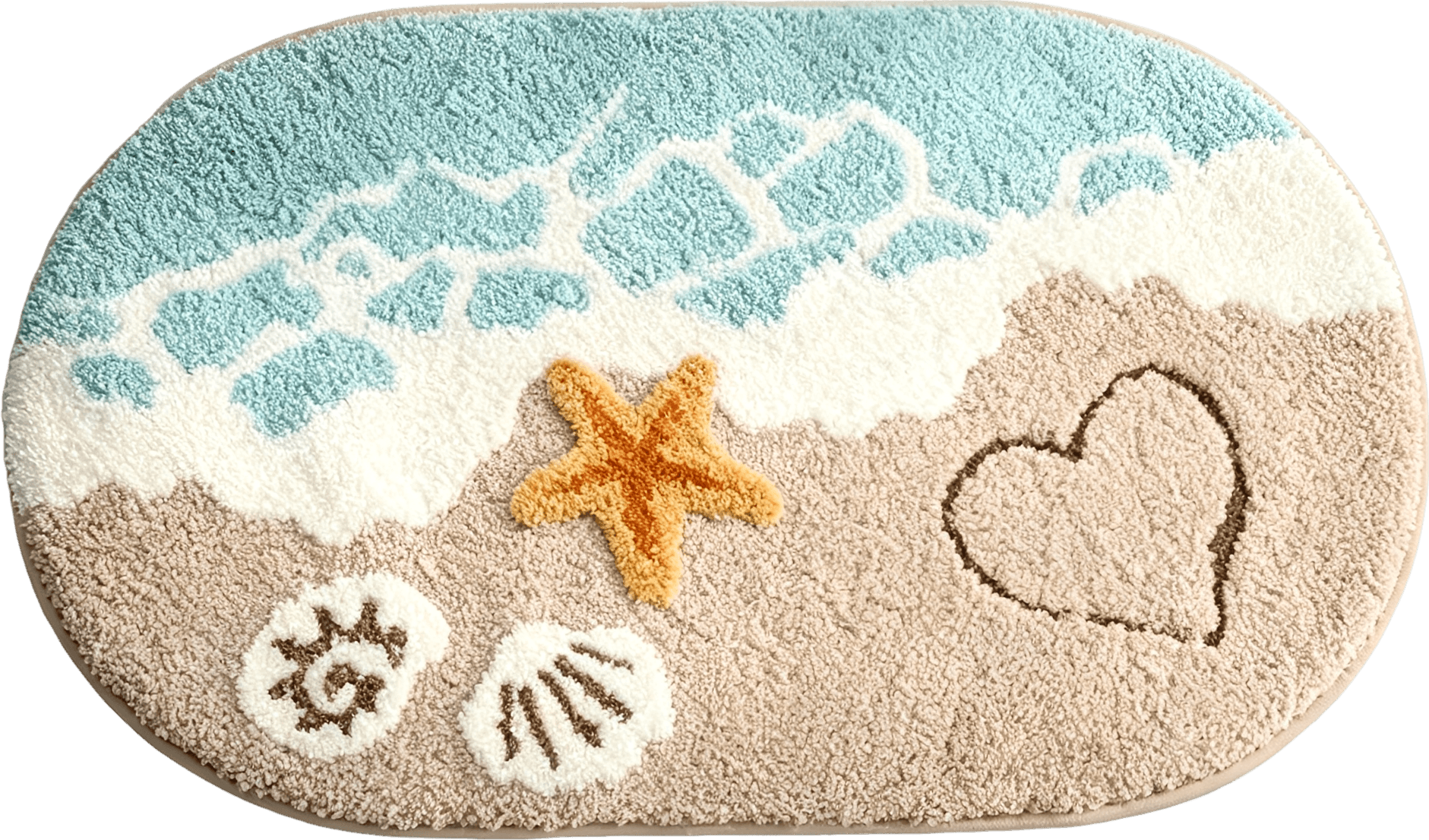 Coastal Ocean Wave Tufted Bath Mat