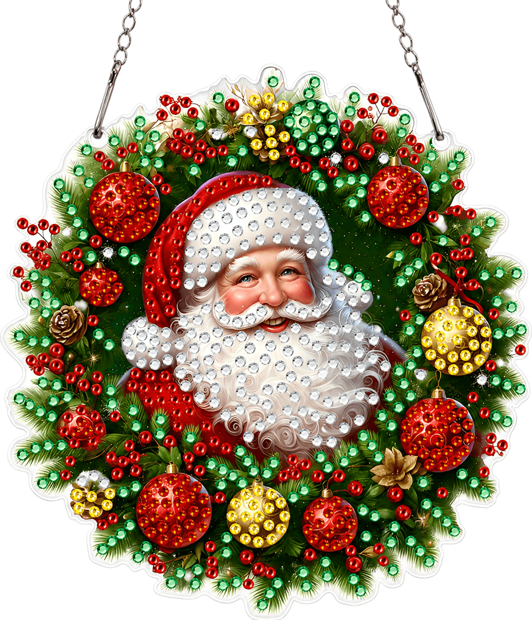 DIY Santa Claus Diamond Painting Wreath